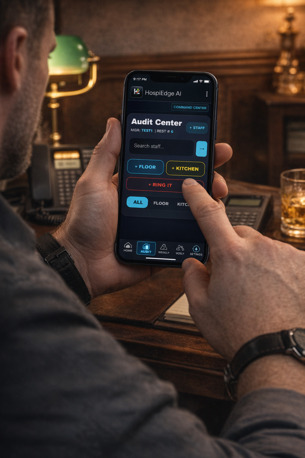 Audit center workflow on smartphone